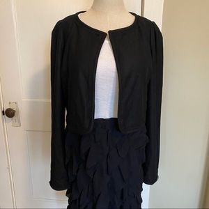 Zac Posen Cropped Wool Jacket Puff Shoulder 12